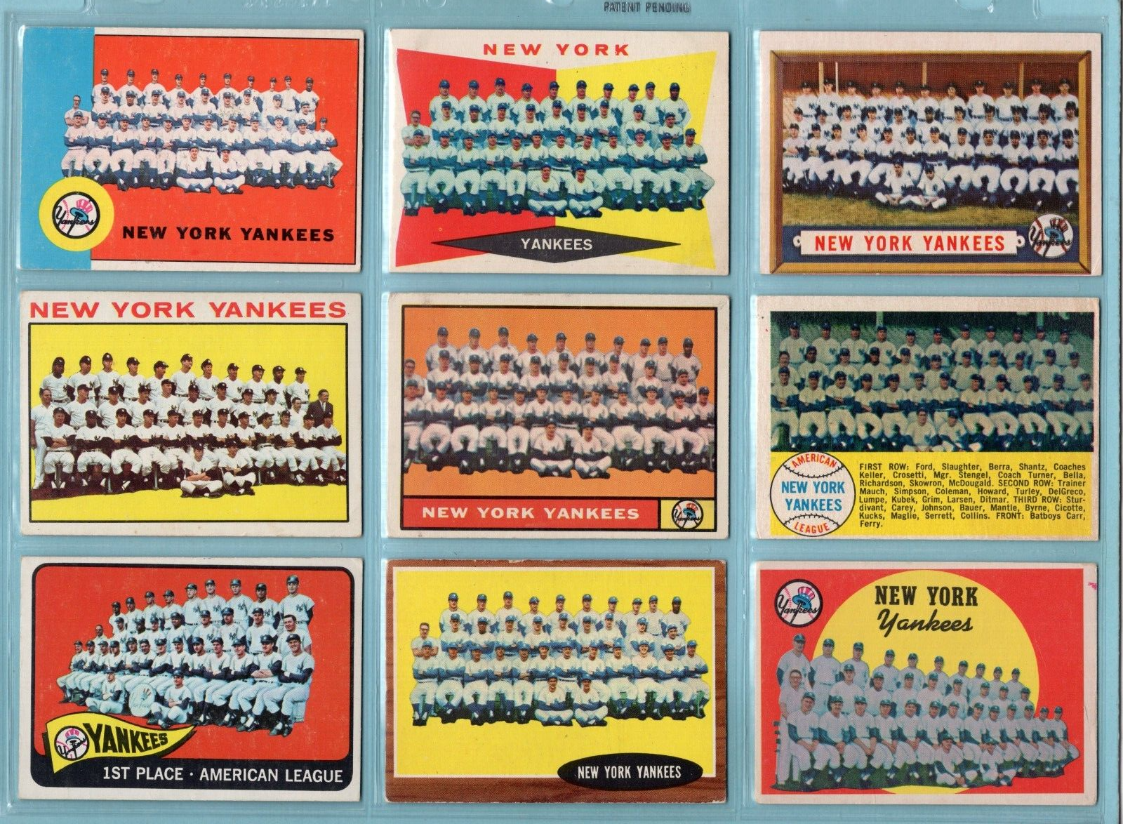 1957 thru 2018 Lot of 50 Diff NY Yankees Team & Multi Player Baseball Cards E-NM