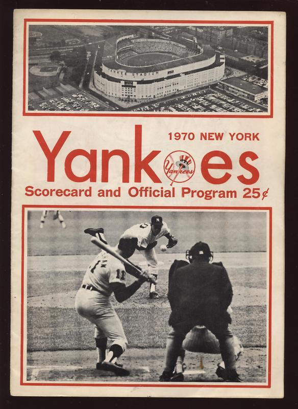 1970 Program California Angels @ New York Yankees