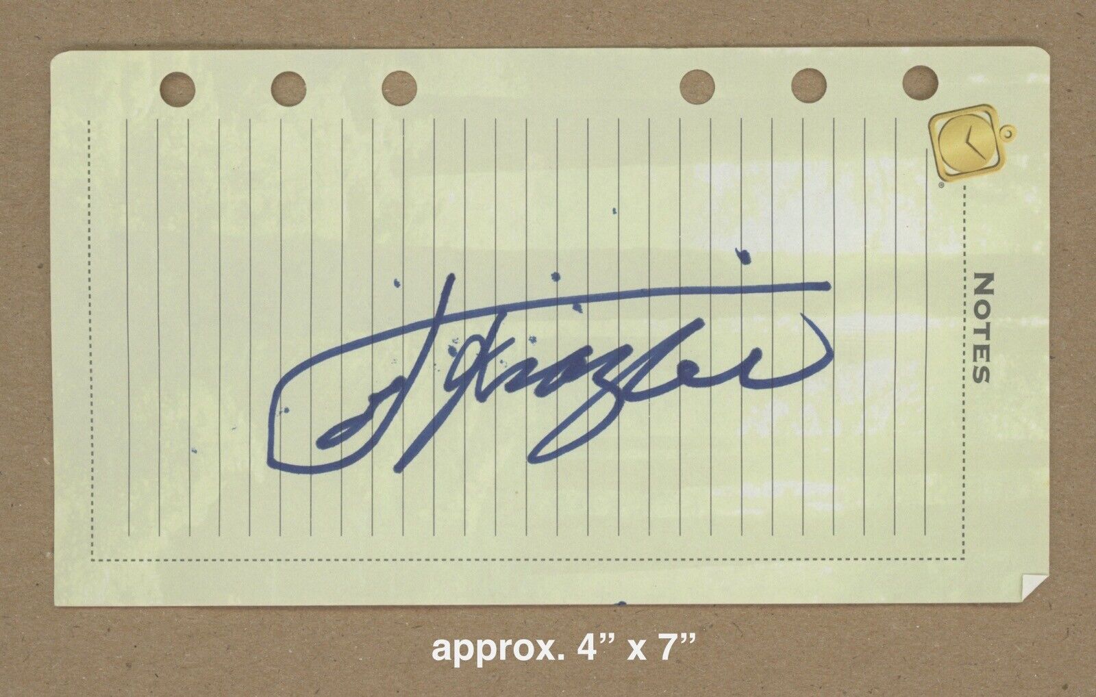 Joe Frazier Signed 4x7 Notepaper Auto with B&E Hologram