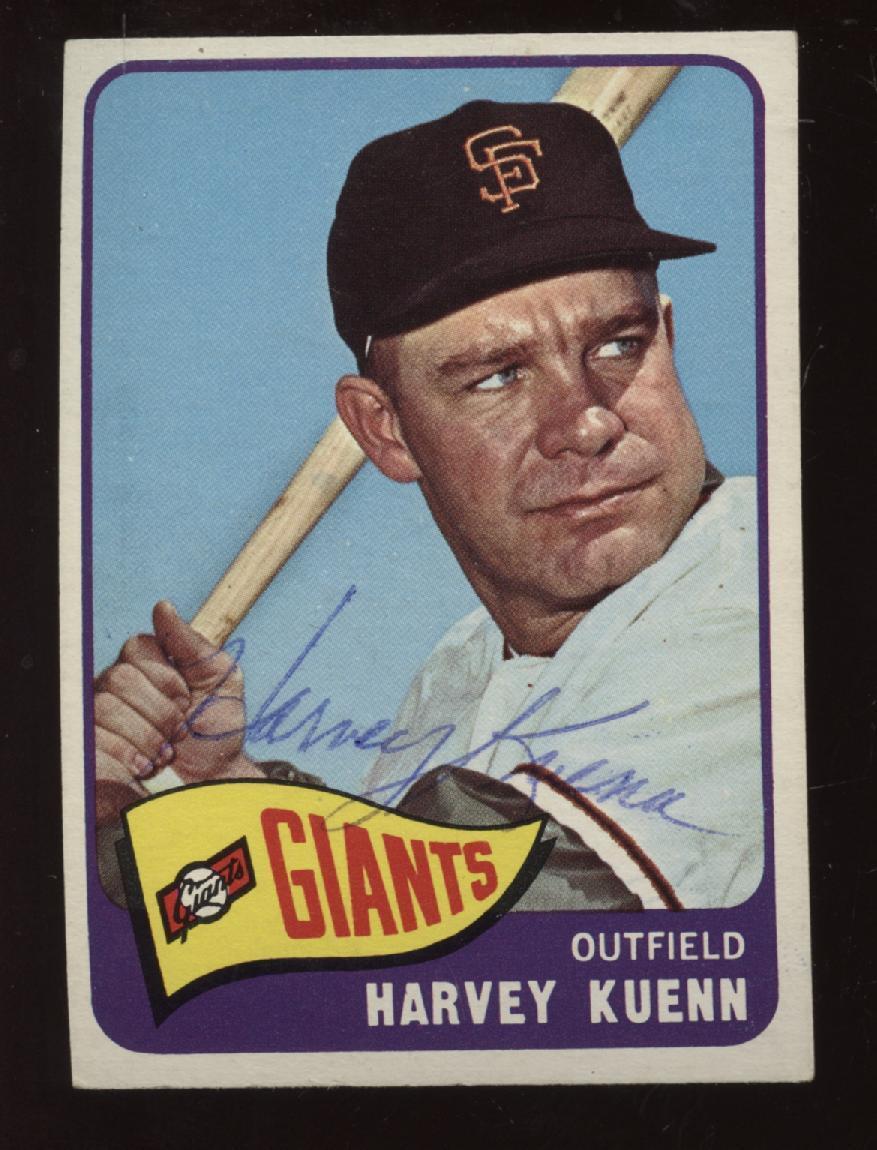 1965 Topps Baseball Card #113 Harvey Kuenn Autographed EX+