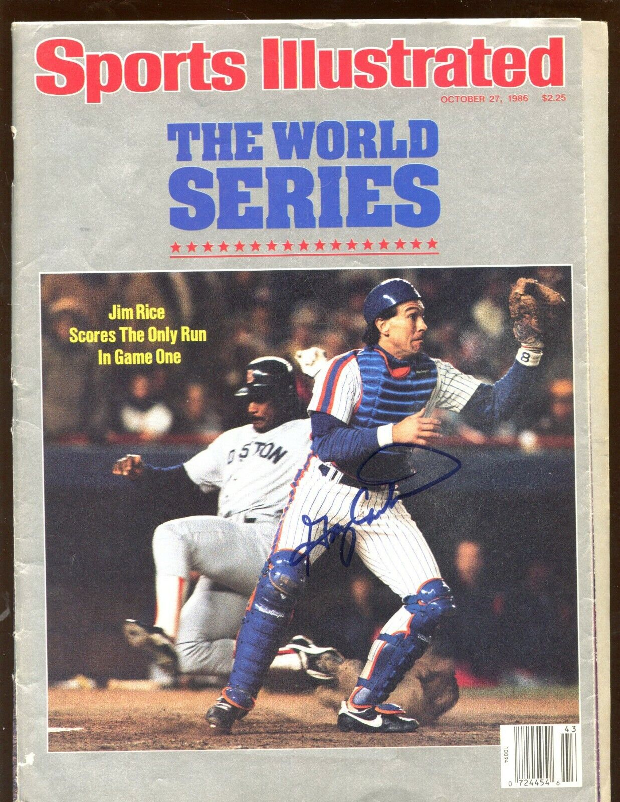 October 21 1986 Sports Illustrated World Series Gary Carter Autographed Hologram