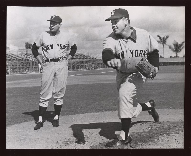 Original Bob Turley & Ralph Houk NY Yankees Wire Photo