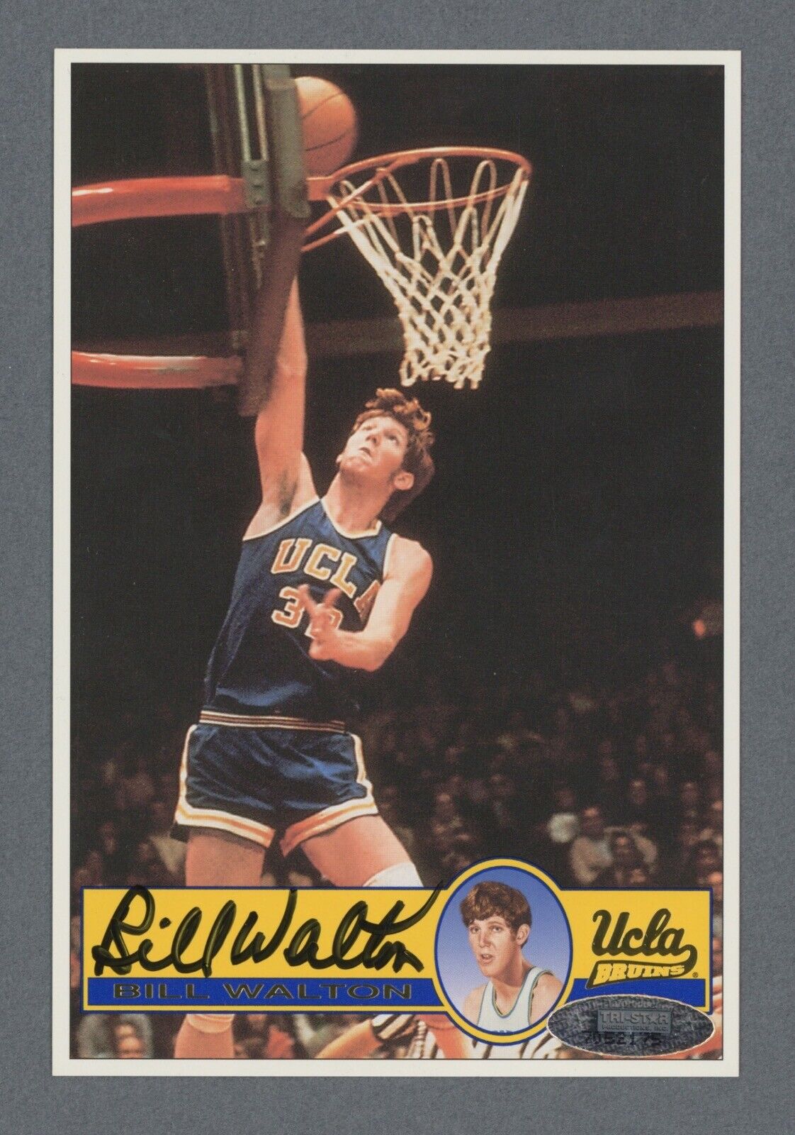 Bill Walton NBA HOFer UCLA Signed Tristar Postcard Sized Card • Auto 