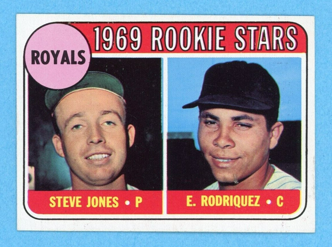 1969 Topps #49 Royals Rookie Stars Rodriquez Error Baseball Card Ex/Mt-NM sp ft