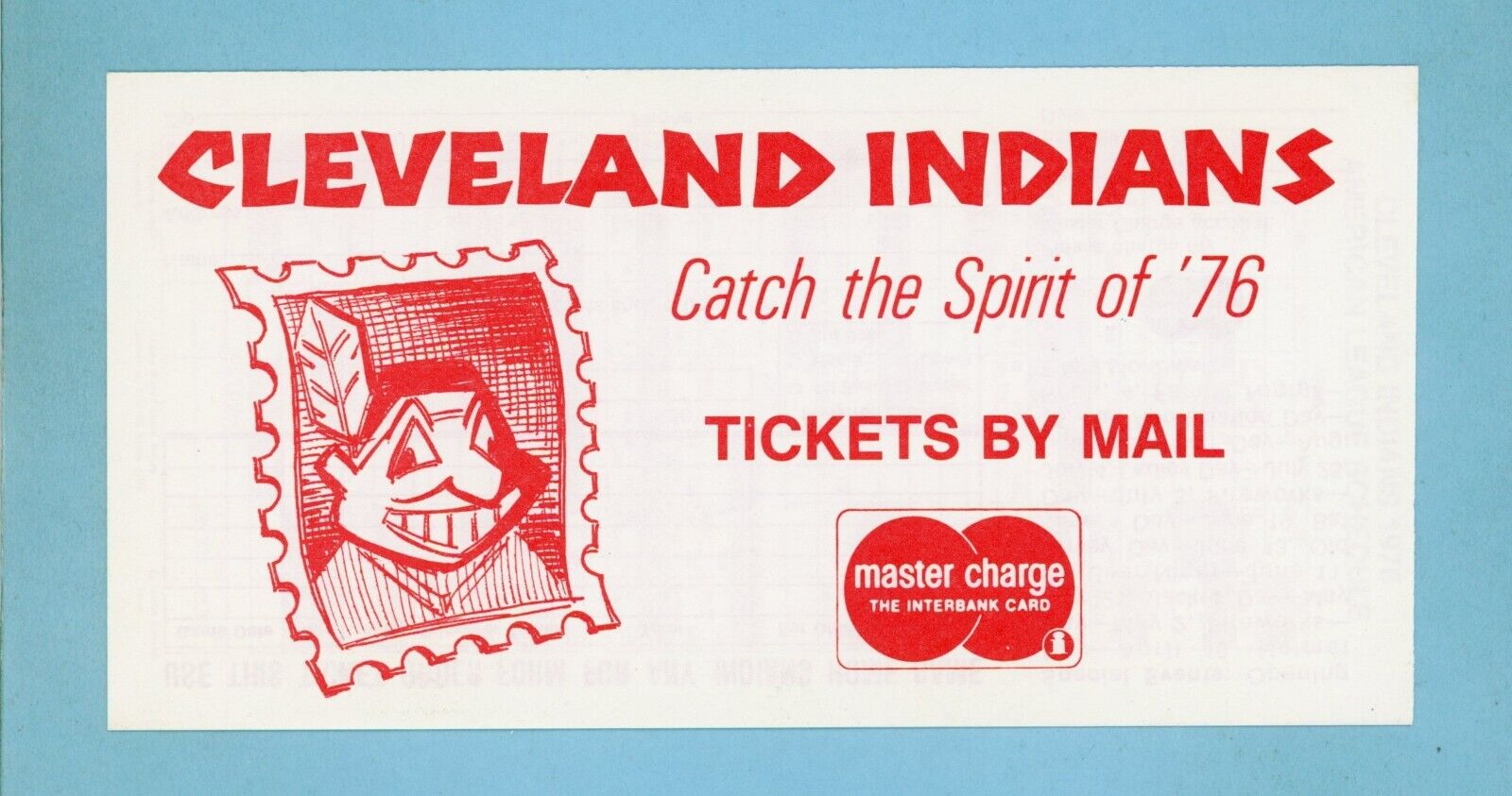 1976 Cleveland Indians Schedule & Ticket Request Pamphlet