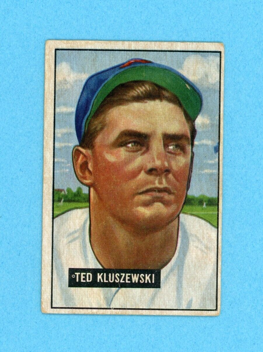 1951 Bowman #143 Ted Kluszewski Cincinnati Reds Baseball Card VG -VG+ flw