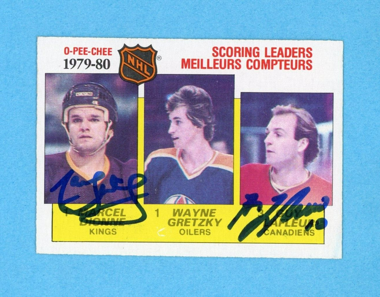 Marcel Dionne Guy Lafleur 1980-81 O-Pee-Chee #163 Autographed Hockey Card