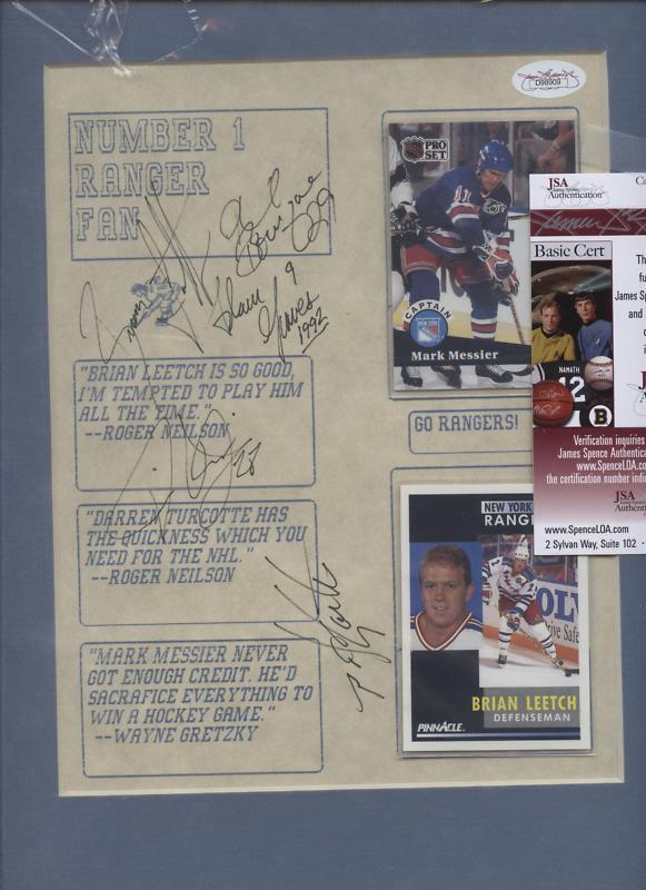 New York Rangers Autographed Quote Print 5 Signatur JSA