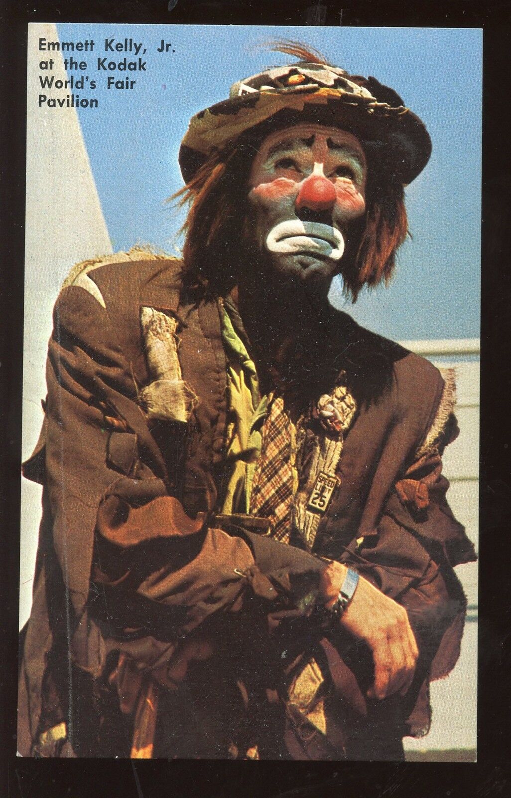 1964/65 Worlds Fair Emmett Kelly Jr. Autographed Postcard Hologram 