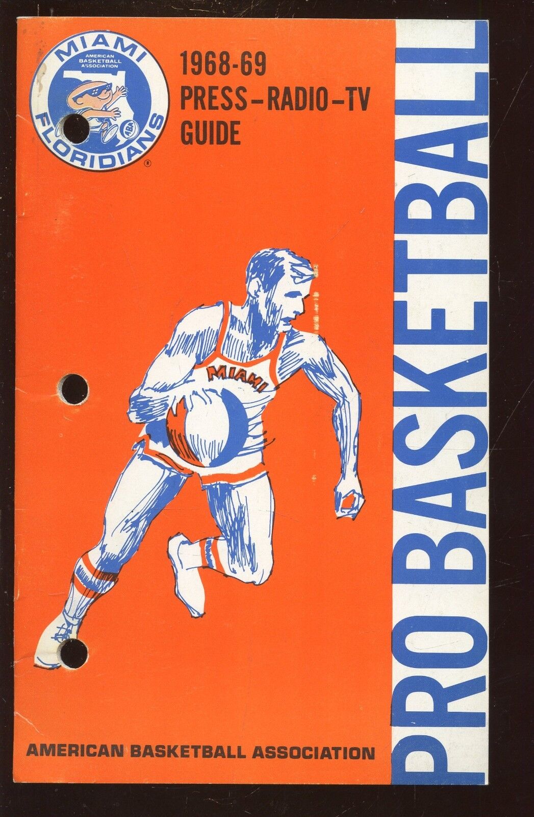 1968/1969 ABA Basketball Miami Floridians Press Radio TV Media Guide EXMT