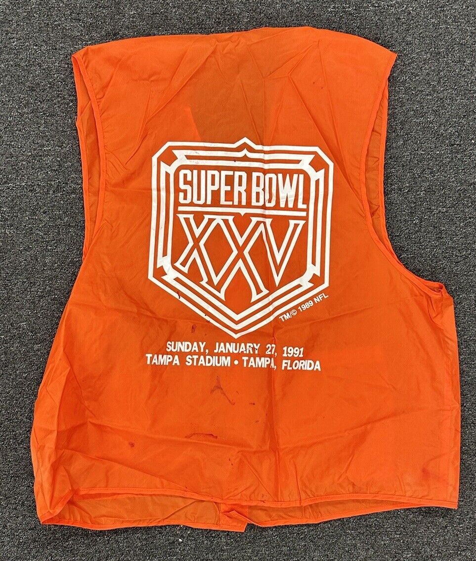 1991 Super Bowl XXV Game Used Photographer’s Nylon Vest-Style Lightweight Jacket