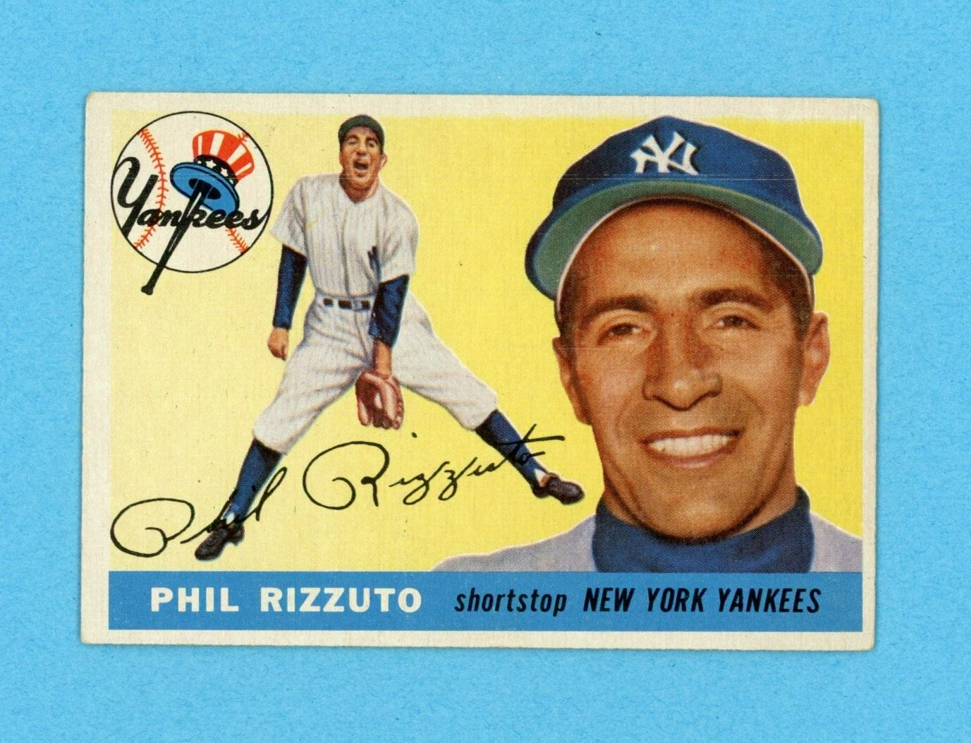 1955 Topps #189 Phil Rizzuto New York Yankees Baseball Card EX ap ft, damaged bk