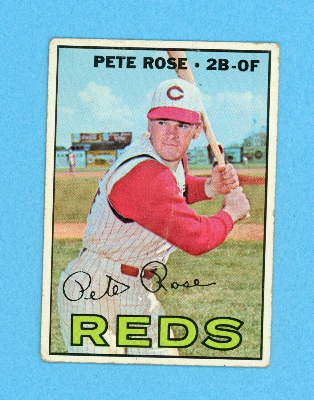 1967 Topps #430 Pete Rose Cincinnati Reds Baseball Card Low Grade