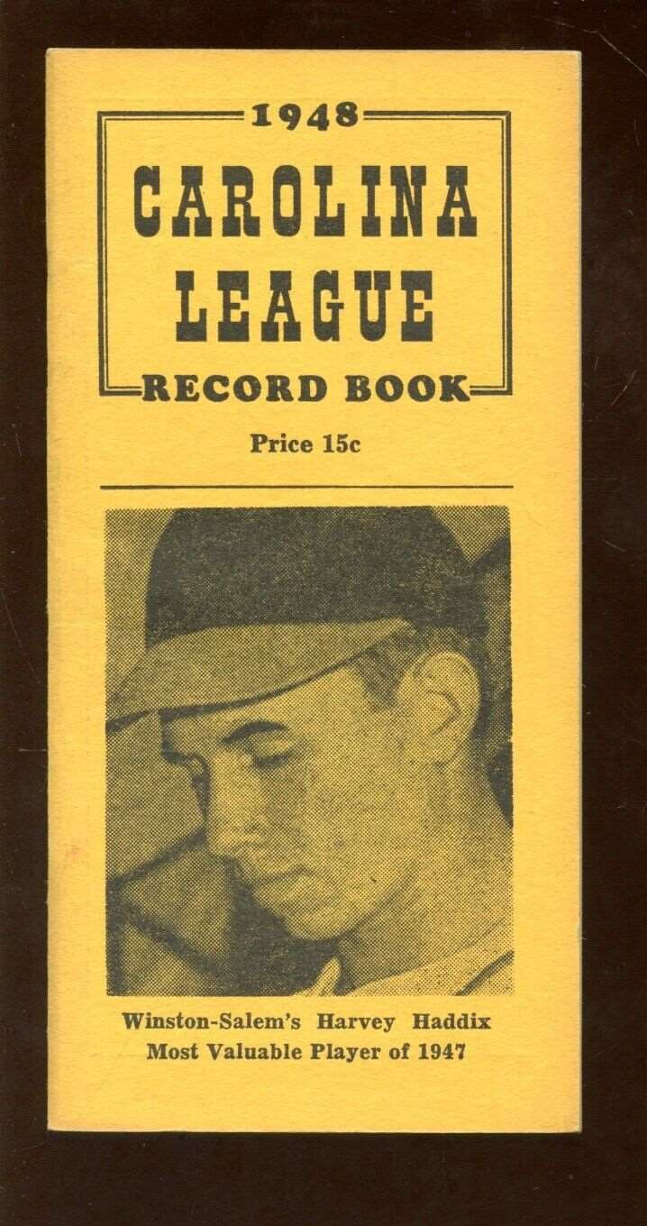 1948 Carolina League Record Book - Bob Feller cover NM