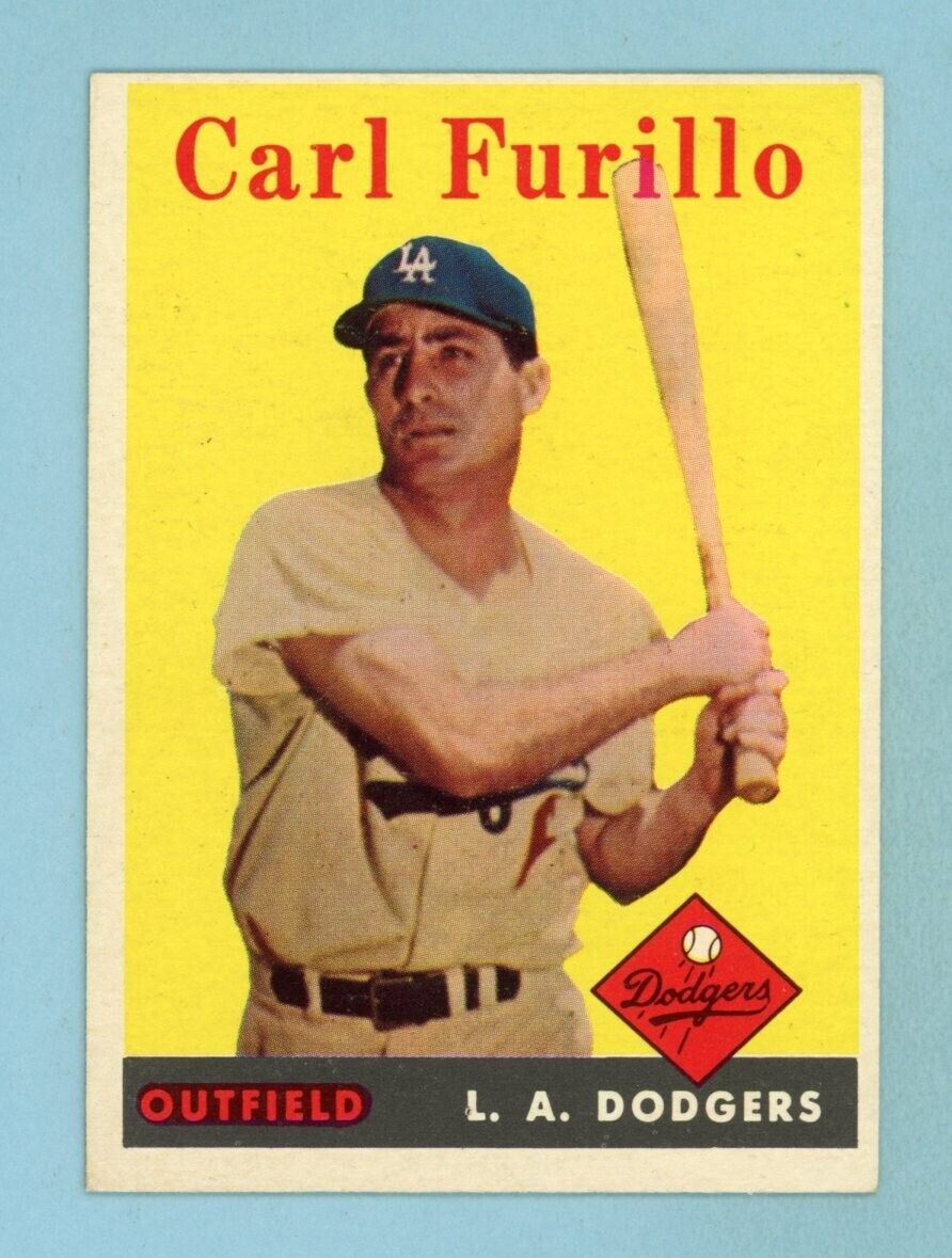 1958 Topps #417 Carl Furillo Los Angeles Dodgers Baseball Card Ex/Mt o/c