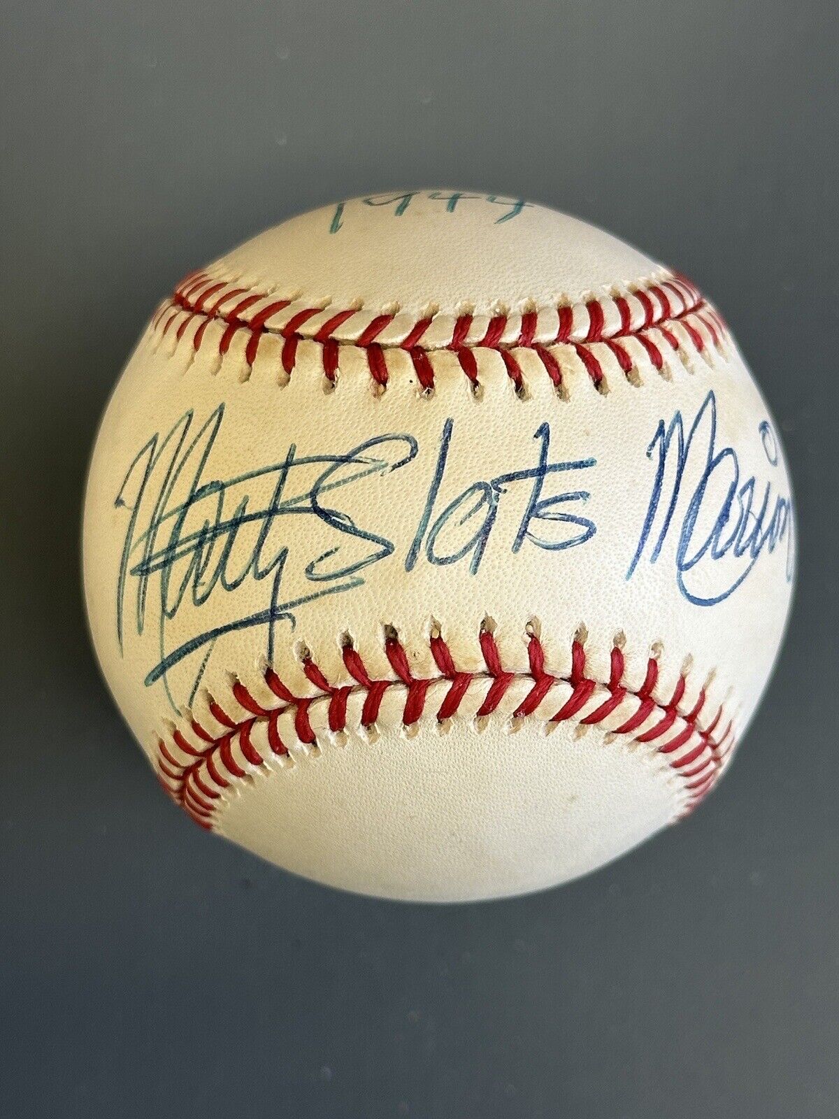 Marty Slats Marion NL MVP 1944 SIGNED Official NL Coleman Baseball w/ hologram