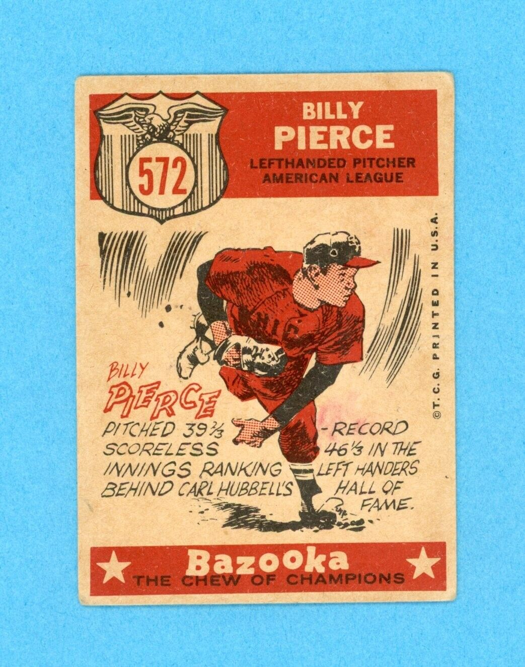 1959 Topps #572 Billy Pierce All-Star Chicago White Sox Baseball Card Vg/Ex w/c