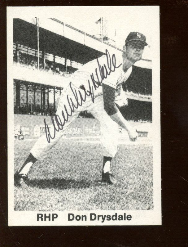 1975 TCMA Baseball Card Don Drysdale Autographed NRMT