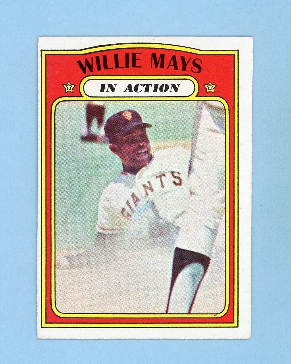 1972 Topps #50 Willie Mays In Action San Francisco Giants Baseball Card EX+ o/c