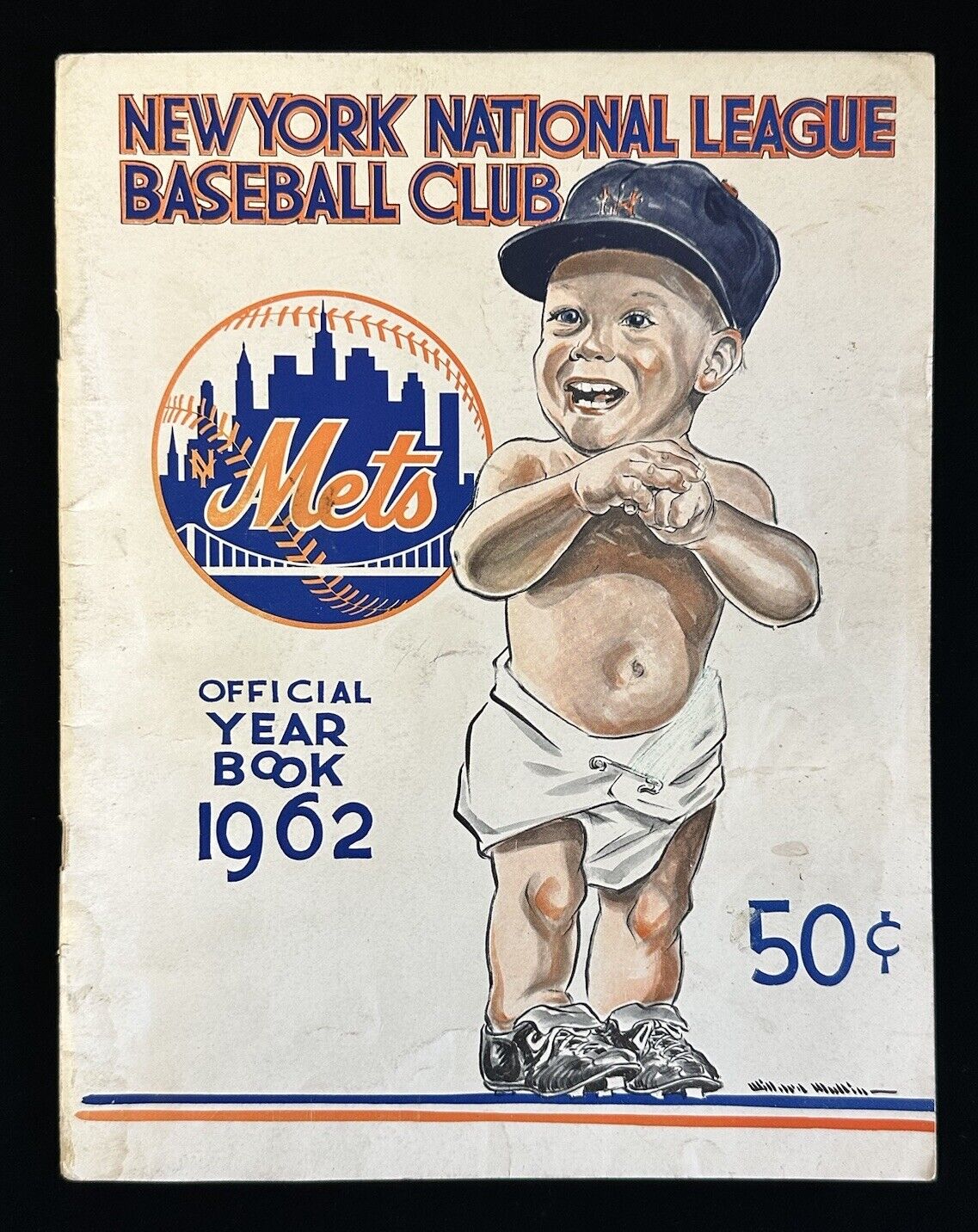 1962 New York Mets 6/25 Official REVISED Yearbook 1st Year w/ Color Ad on back