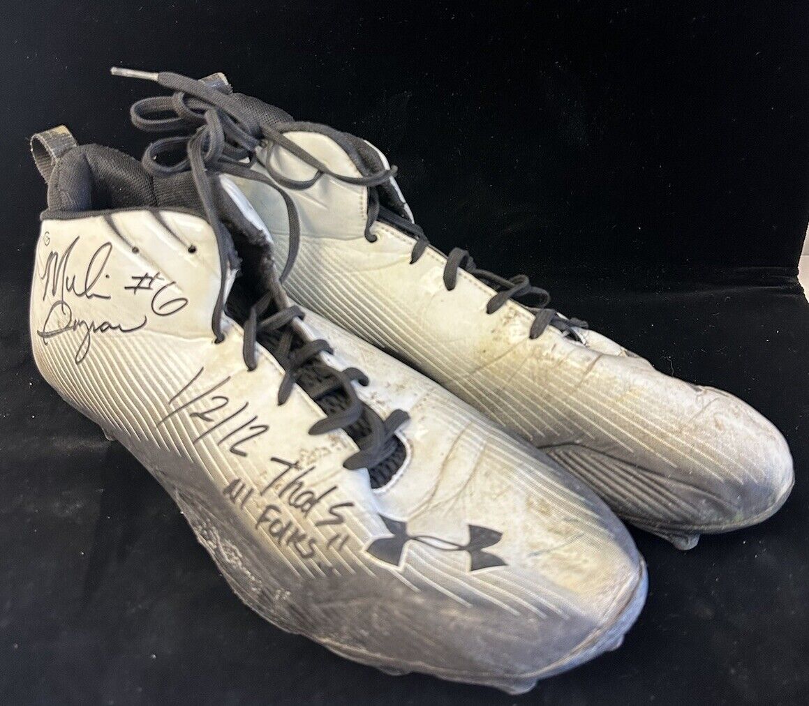 Jan 2 2012 Melvin Ingram #6 South Carolina DUAL SIGNED GAME USED Football Cleats