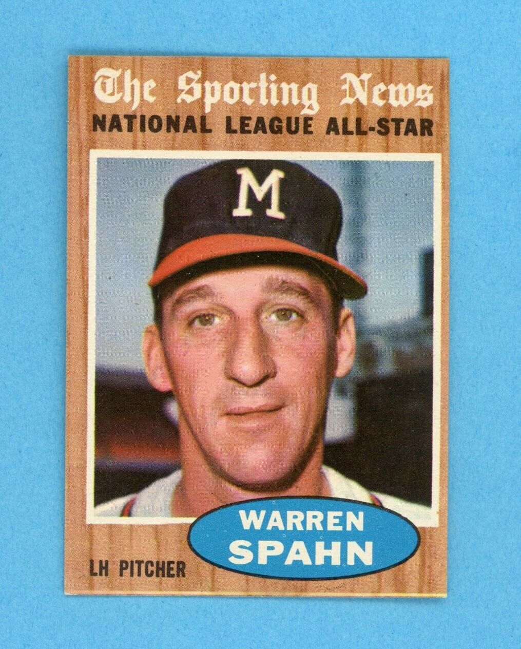 1962 Topps #399 Warren Spahn All-Star Milwaukee Braves Baseball Card NM o/c