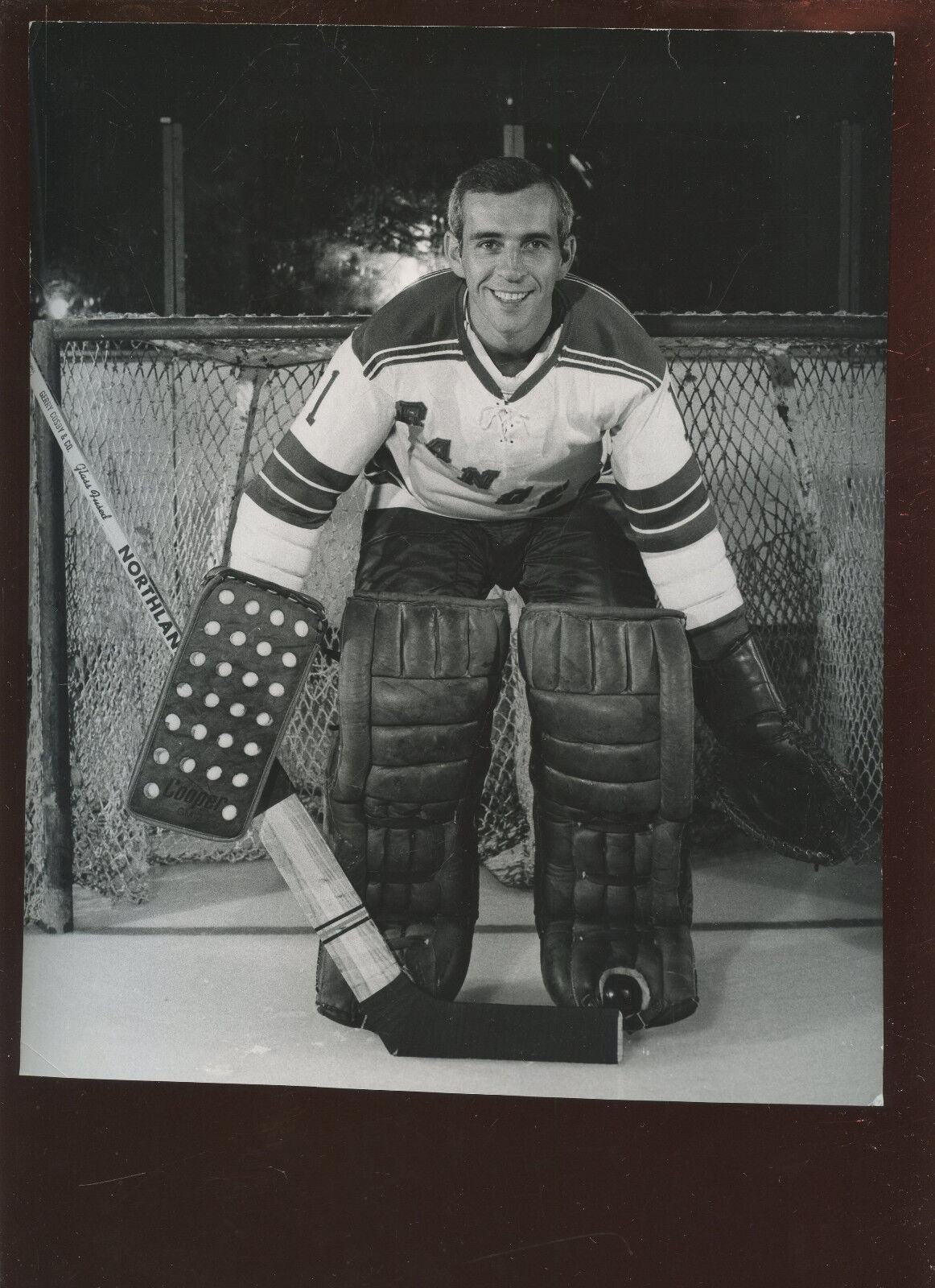 Vintage Ed Giacomin New York Rangers Goalie Posing 8 X 10 Hockey Photo