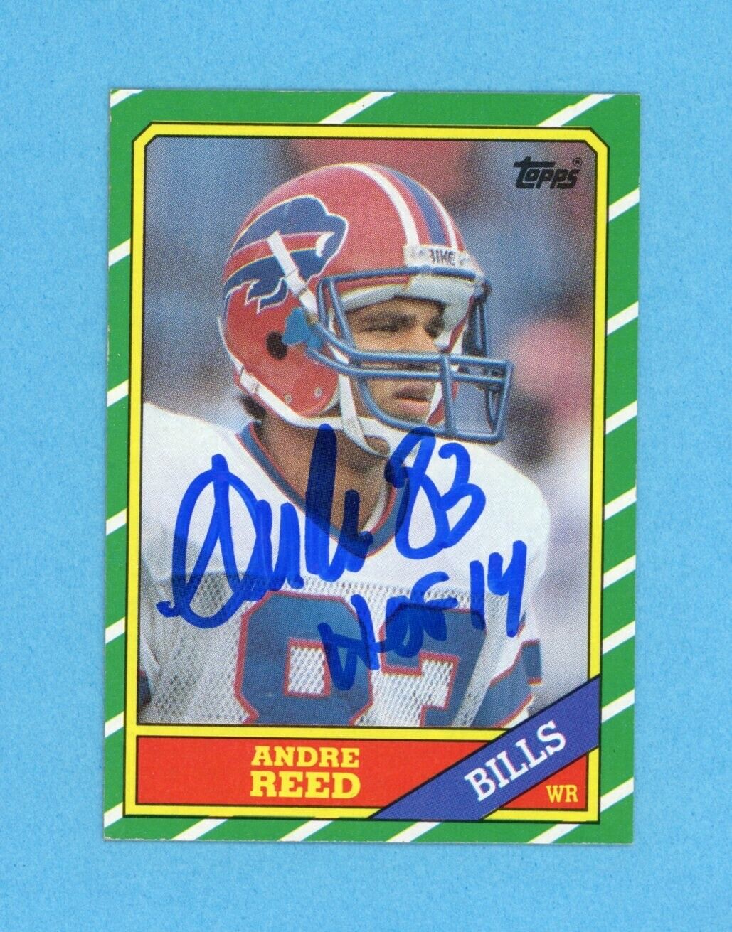 1986 Topps Andre Reed Signed Rookie Card #388 Auto w B&E Hologram