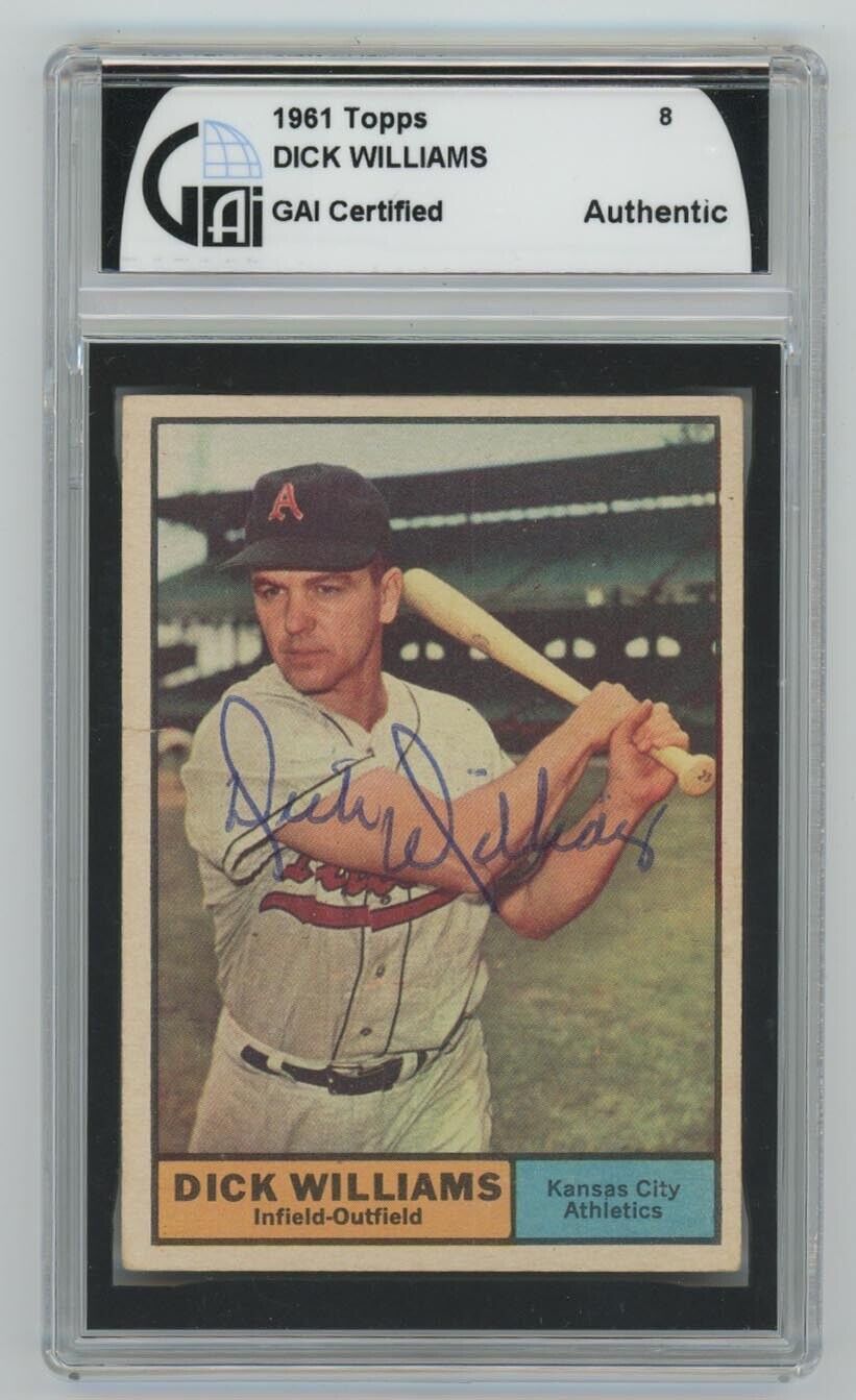 Dick Williams HOFer Signed 1961 Topps Card #8 Slabbed by GAI