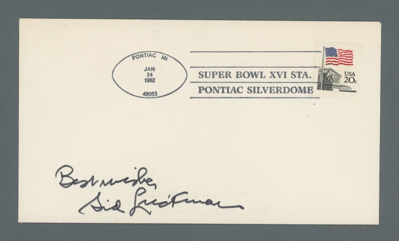 Sid Luckman Signed Jan 24, 1962 FDC Envelope Auto with B&E Hologram