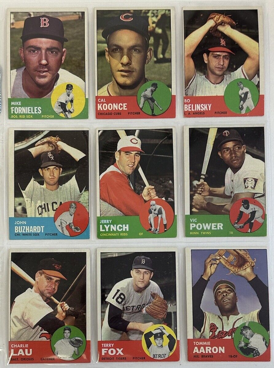 1963 Topps Baseball Starter Set Lot of 159 Different Overall EX , few lesser