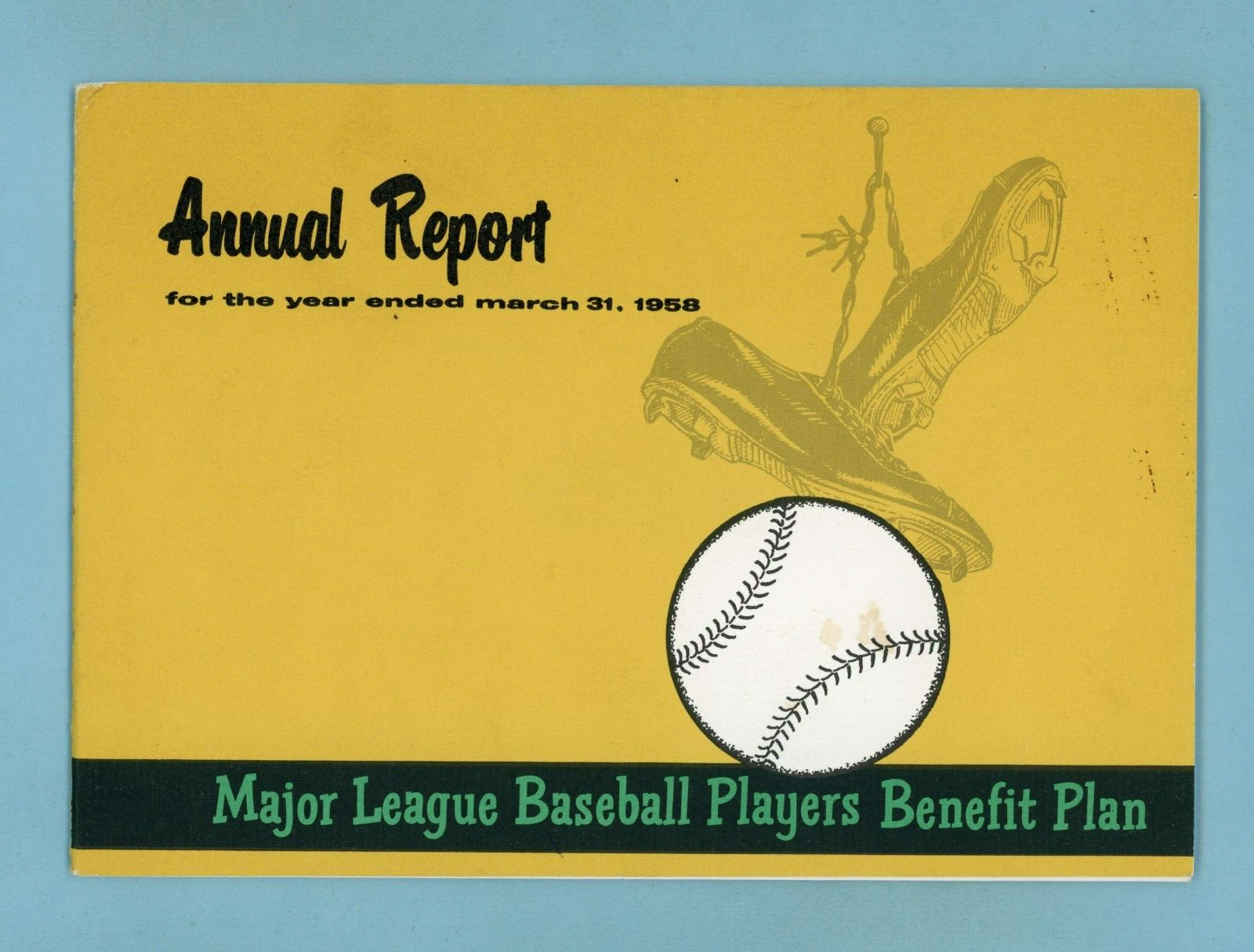 1958 Major League Baseball Players Benefit Plan Annual Report Booklet