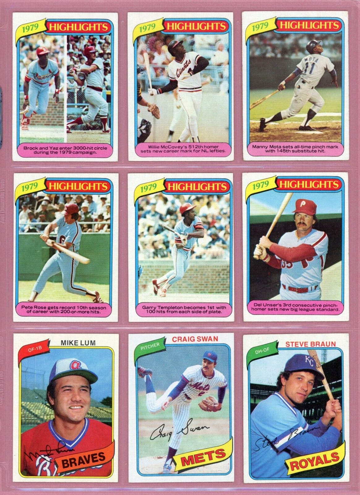 1980 Topps Complete Set of 726 Baseball Cards Mixed Grades