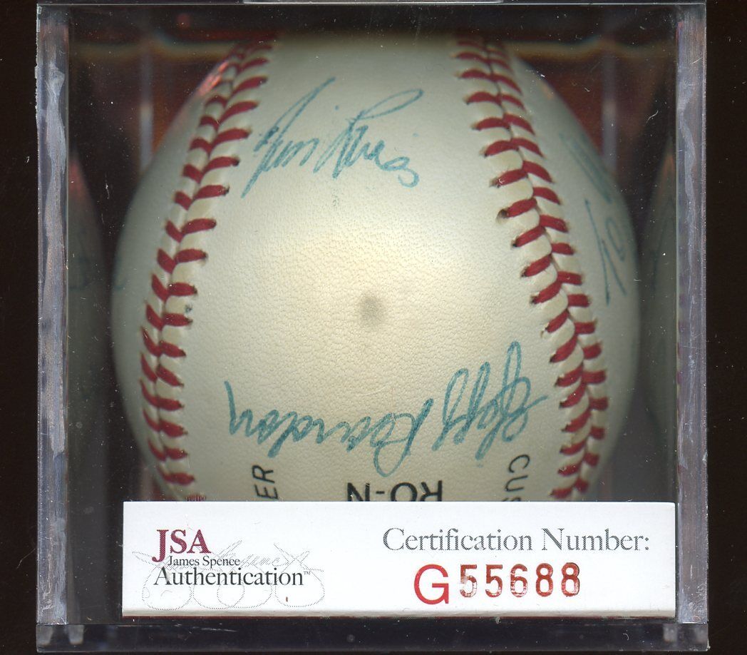 Jeff Reardon Tim Raines Al Oliver + Others Autographed ONL Feeney Baseball JSA