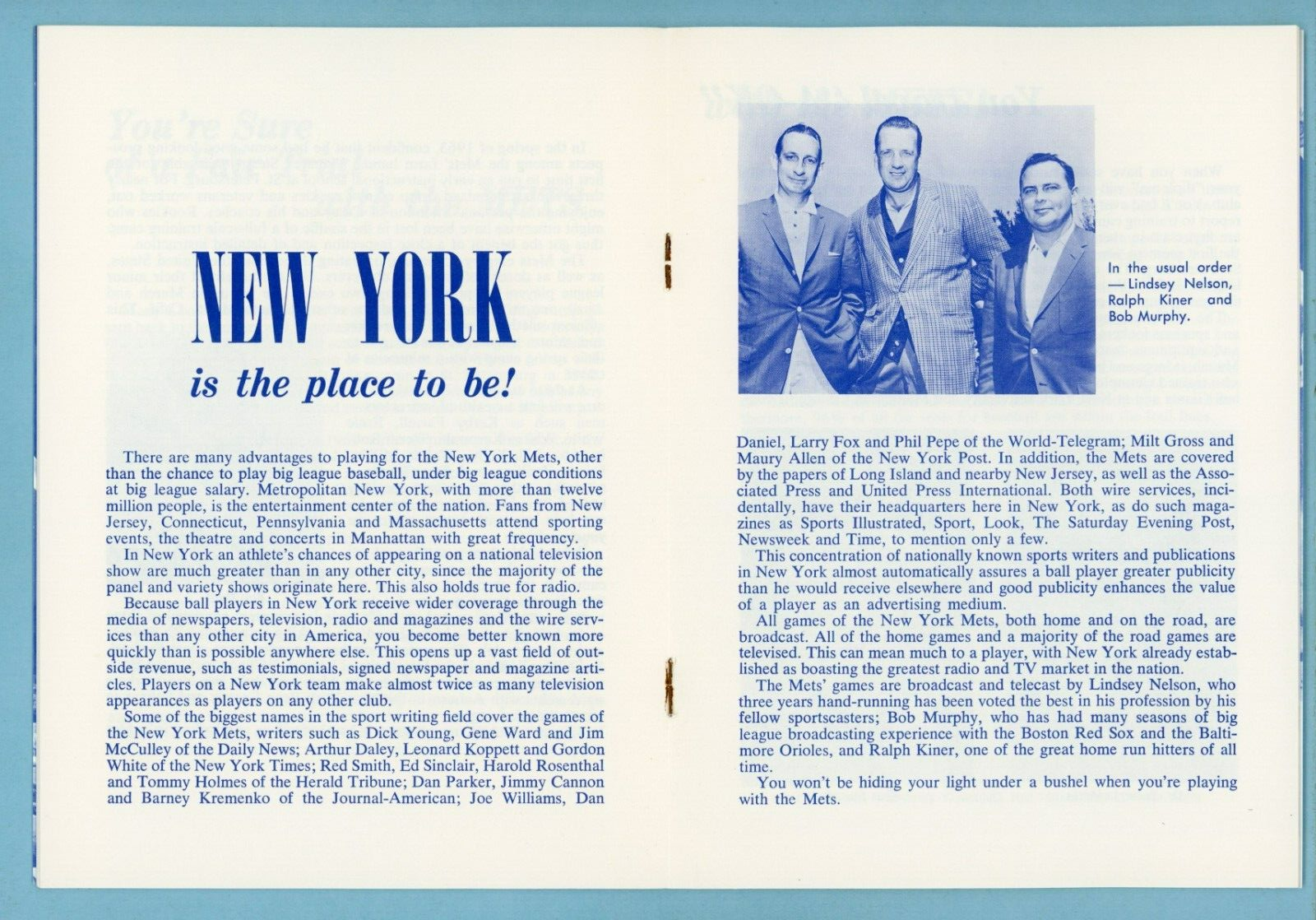 1964 New York Mets Booklet (Team Issue) Looking Ahead with The Mets