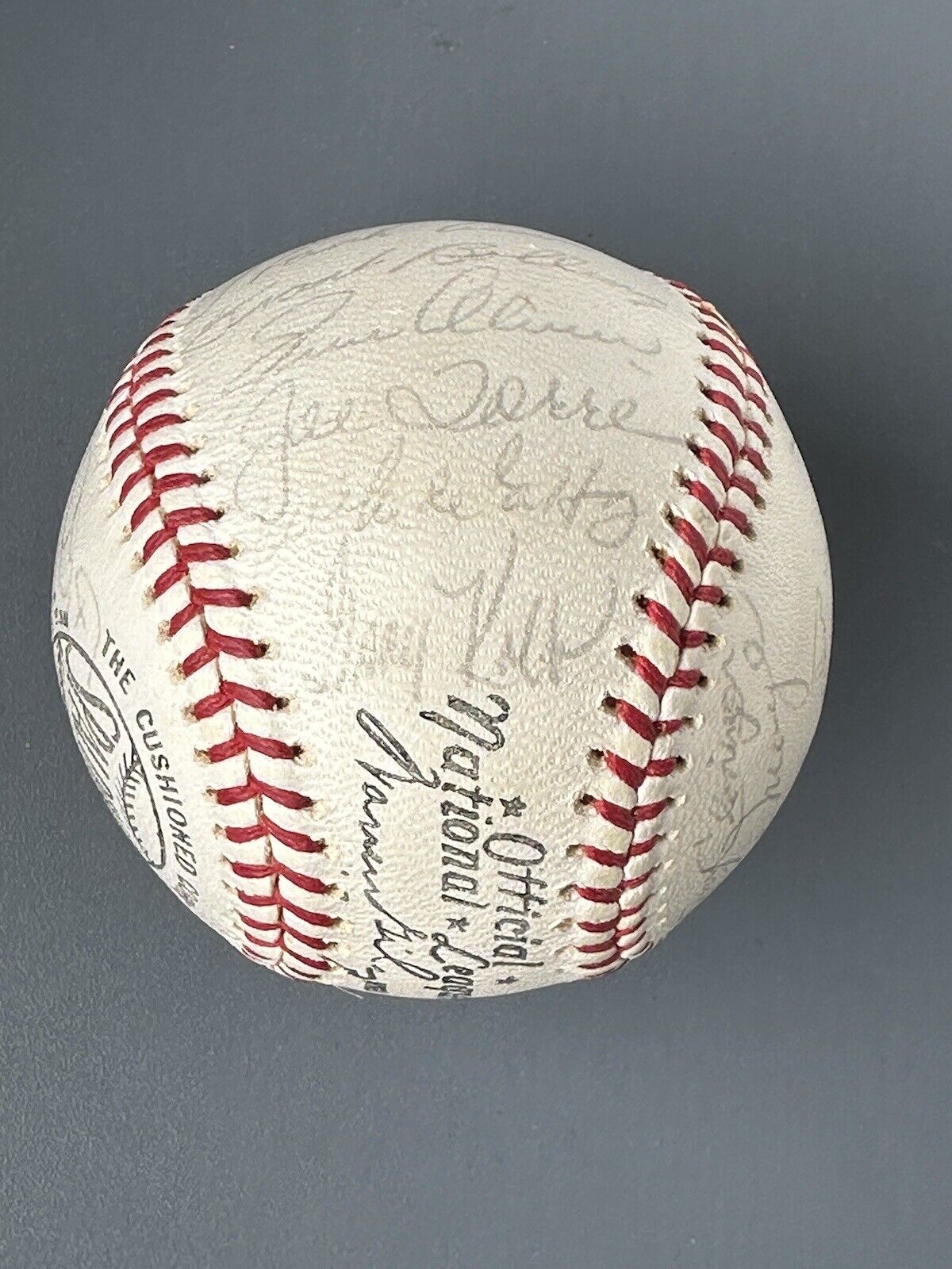 1965 Milwaukee Braves TEAM SIGNED Official NL Baseball 28 sigs w/ Hank Aaron JSA