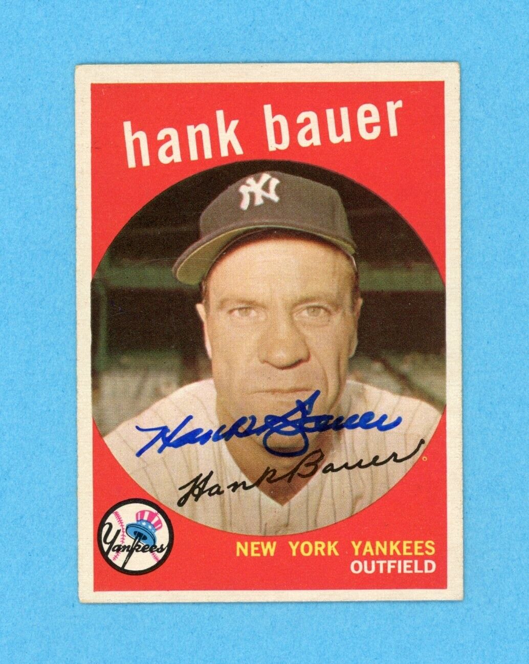 Hank Bauer Signed 1959 Topps Card #240 • Auto with B&E Hologram