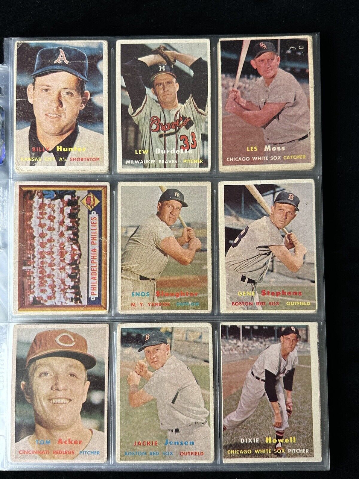 1957 Topps Starter Set Lot of 192 Diff. Baseball Cards w/41 Middle Series