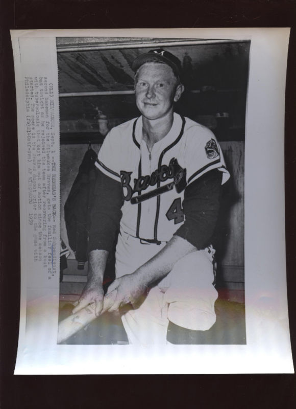 Original 1959 Red Schoendienst Milw Braves Wire Photo