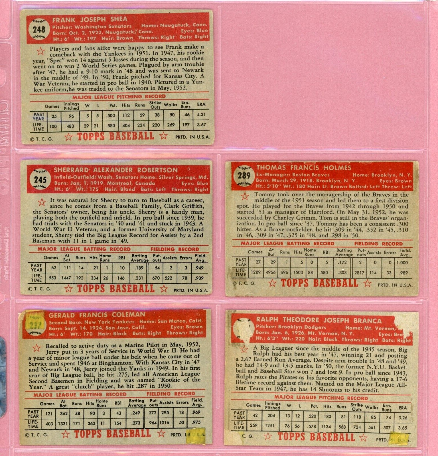 1952 Topps Starter Set Lot of 37 Different Baseball Cards Low Grade