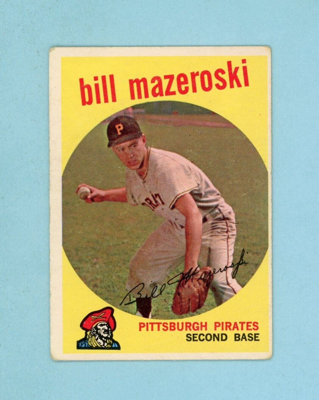 1959 Topps #415 Bill Mazeroski Pittsburgh Pirates Baseball Card Vg-Vg+