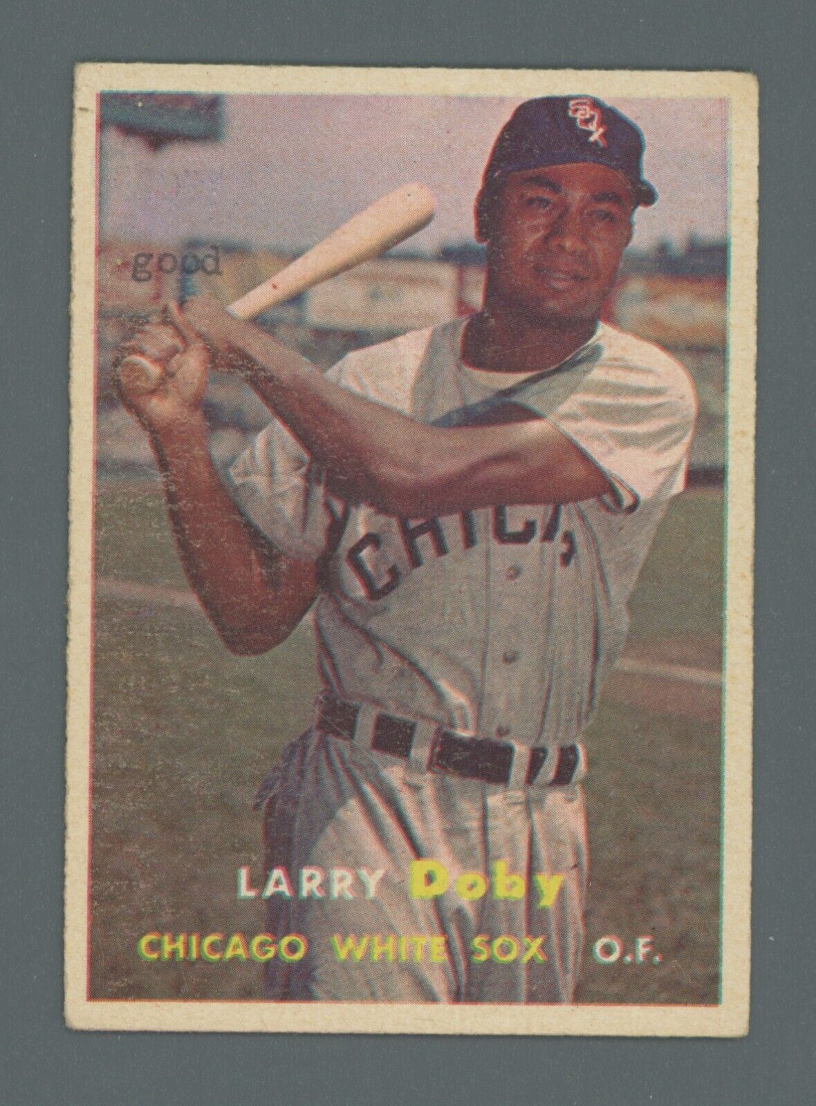 1957 Topps #85 Larry Doby Chicago White Sox Baseball Card EX app wrk ink wrt