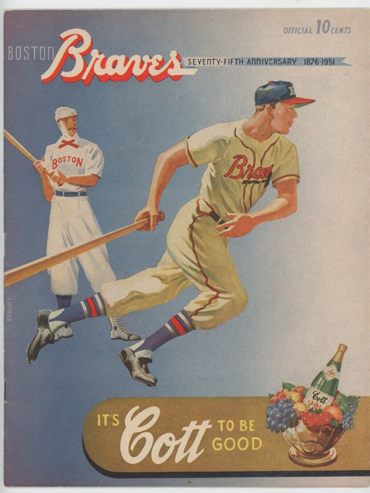 1951 Pittsburgh Pirates vs Boston Braves Program • Unscored