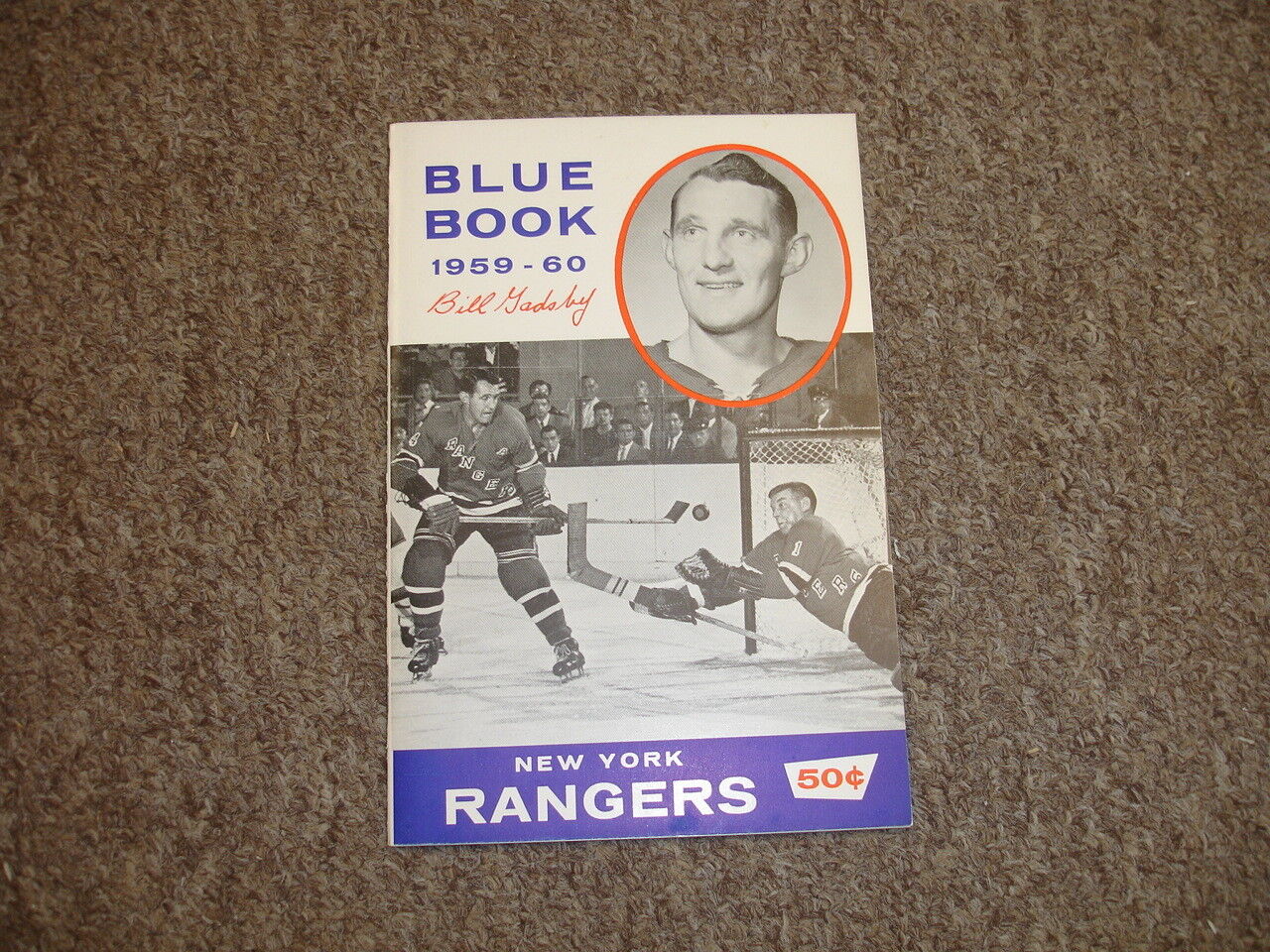 1959-60 New York Rangers Blue Book / Media Guide NM w/ Original Mailing Envelope