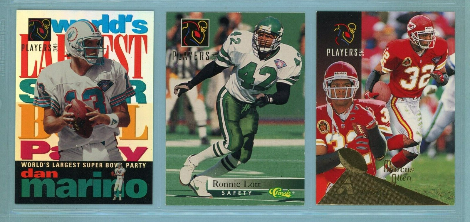 1995 NFLPA Super Bowl Players Party Set of 10 + Check & Title Football Cards NM