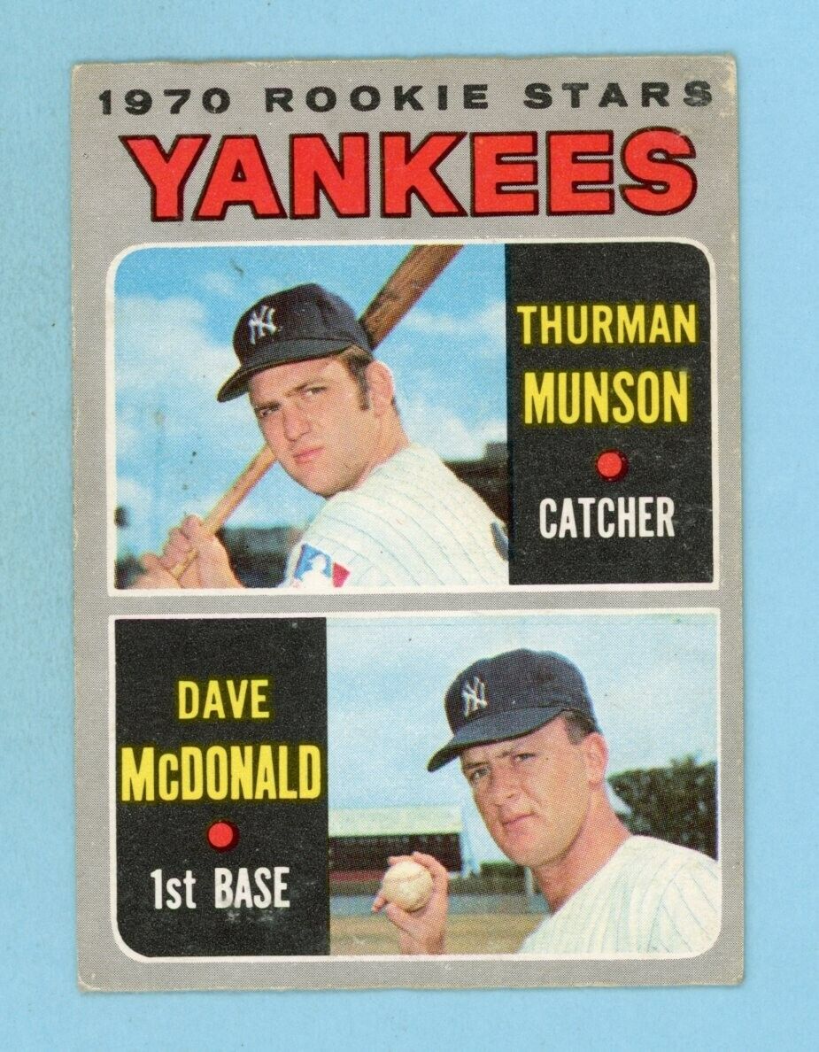 1970 OPC #189 Thurman Munson New York Yankees Rookie Baseball Card V/E - EX