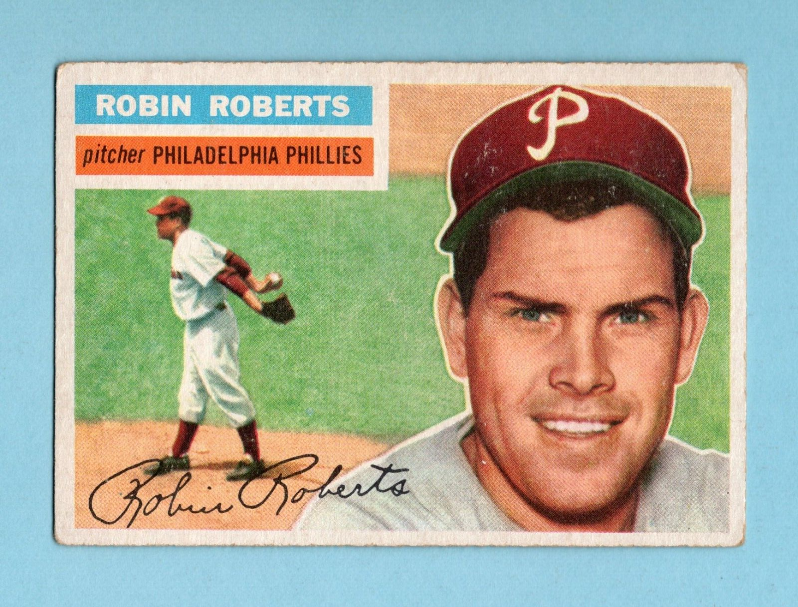 1956 Topps #180 Robin Roberts Philadelphia Phillies Baseball Card Vg/Ex