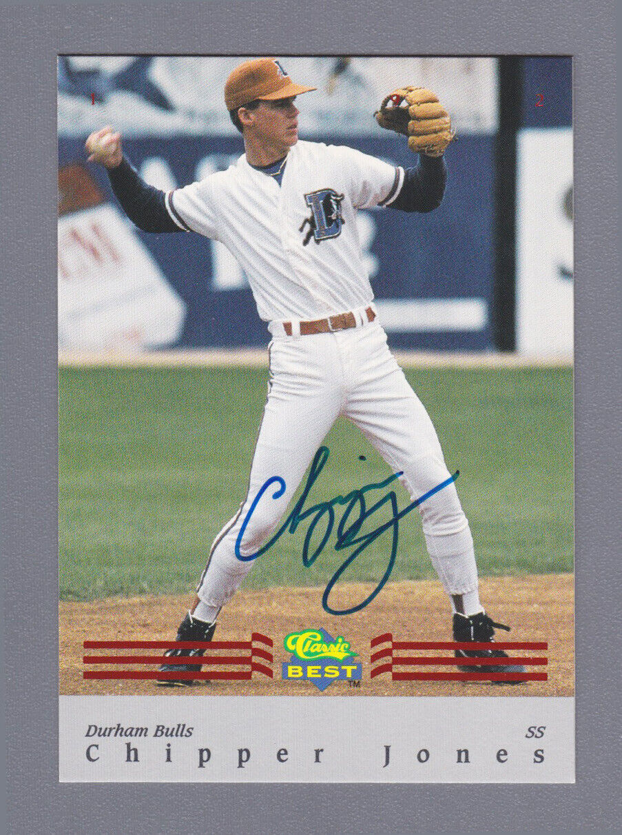 Chipper Jones Signed 1992 Classic Best Card #BC7 Auto with B&E Hologram