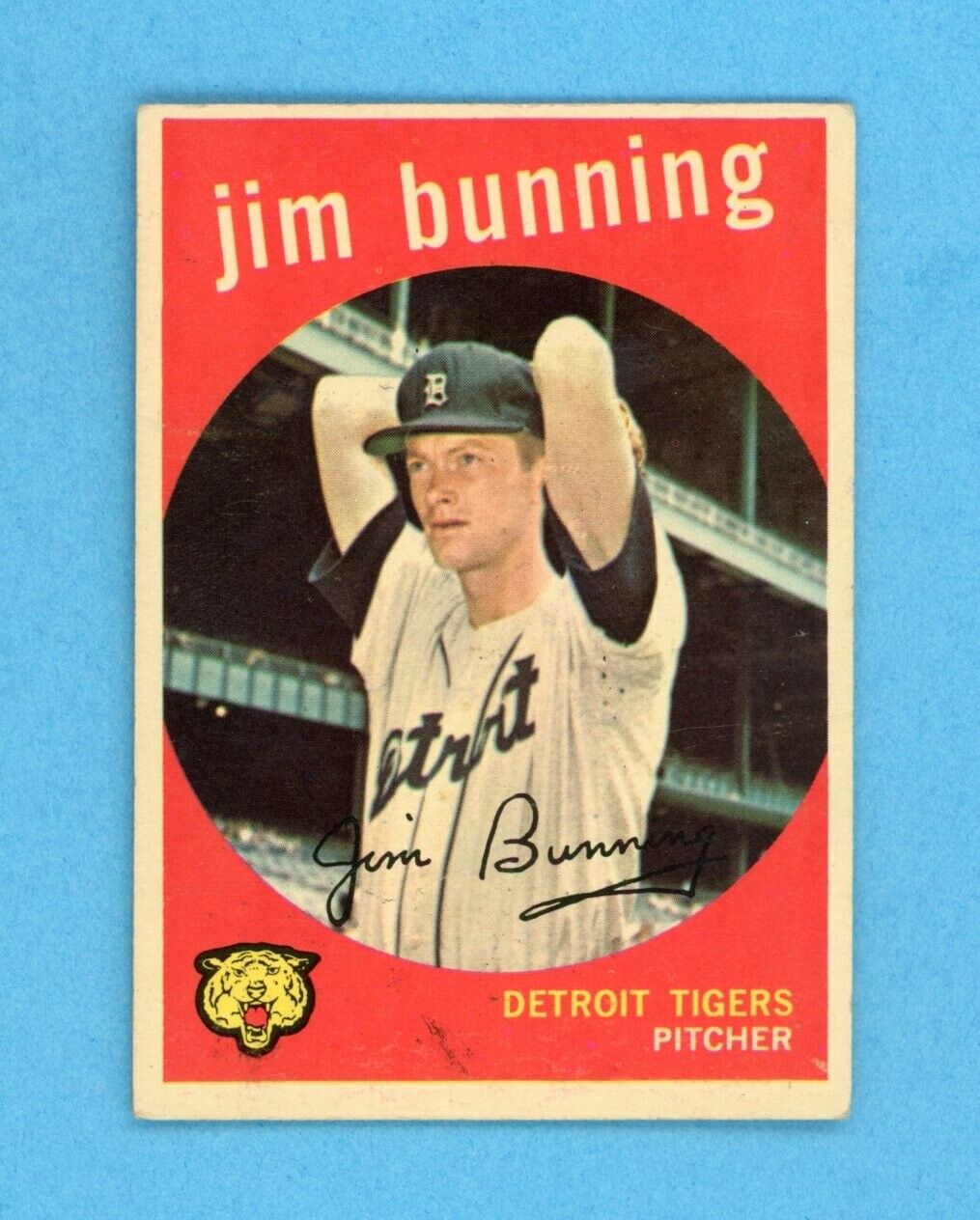 1959 Topps #149 Jim Bunning Detroit Tigers Baseball Card EX lth wrks rs