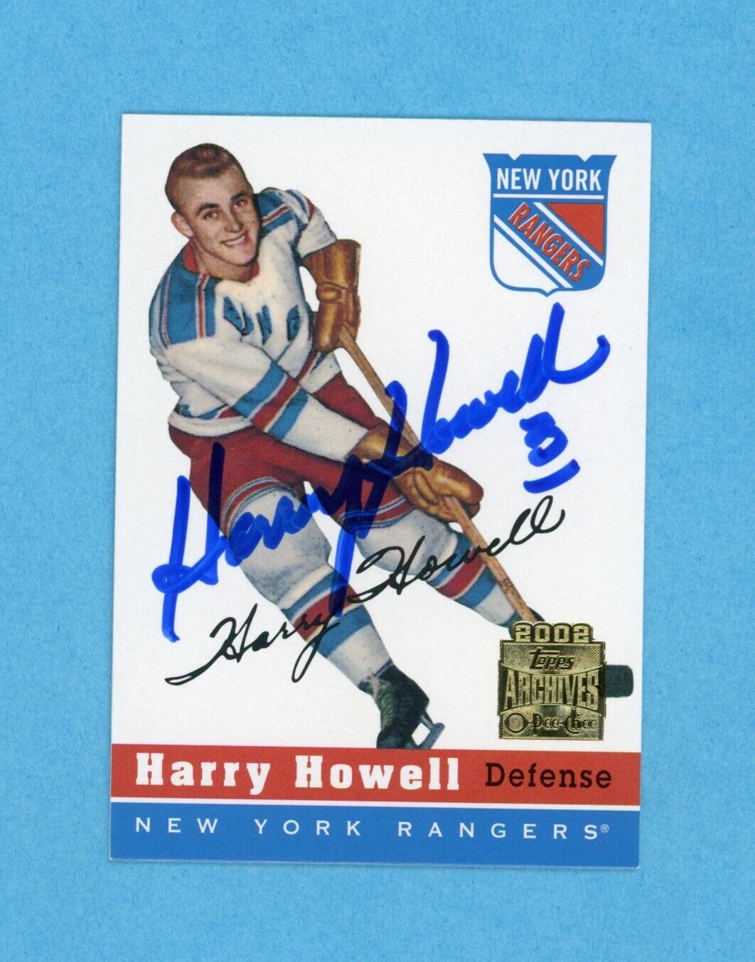 Harry Howell Signed 2002 Topps/OPC Archives Card #3 • Auto w B&E Hologram